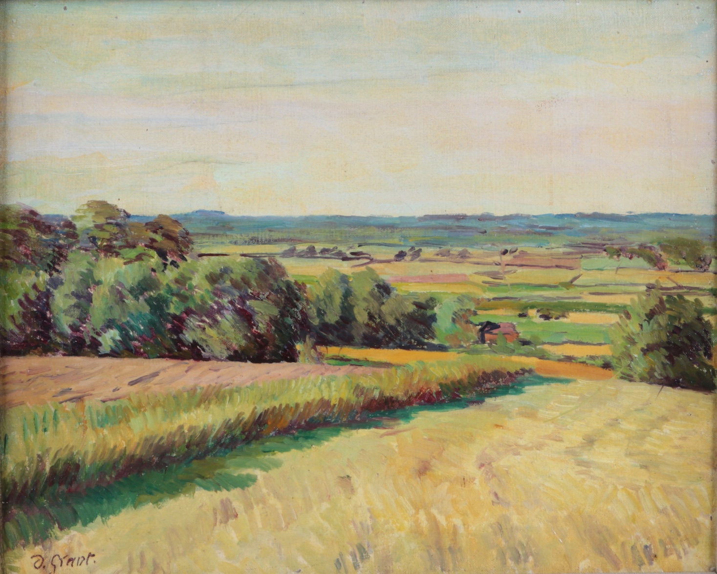 Duncan Grant, Looking north from the track between Charleston and Tilton, with Firle Beacon behind