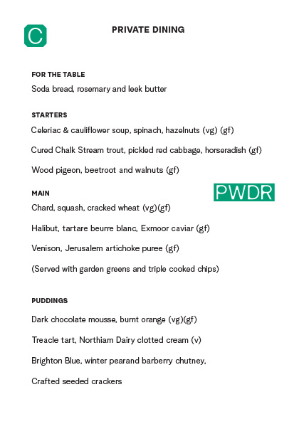 Powdermills Lunch Menu