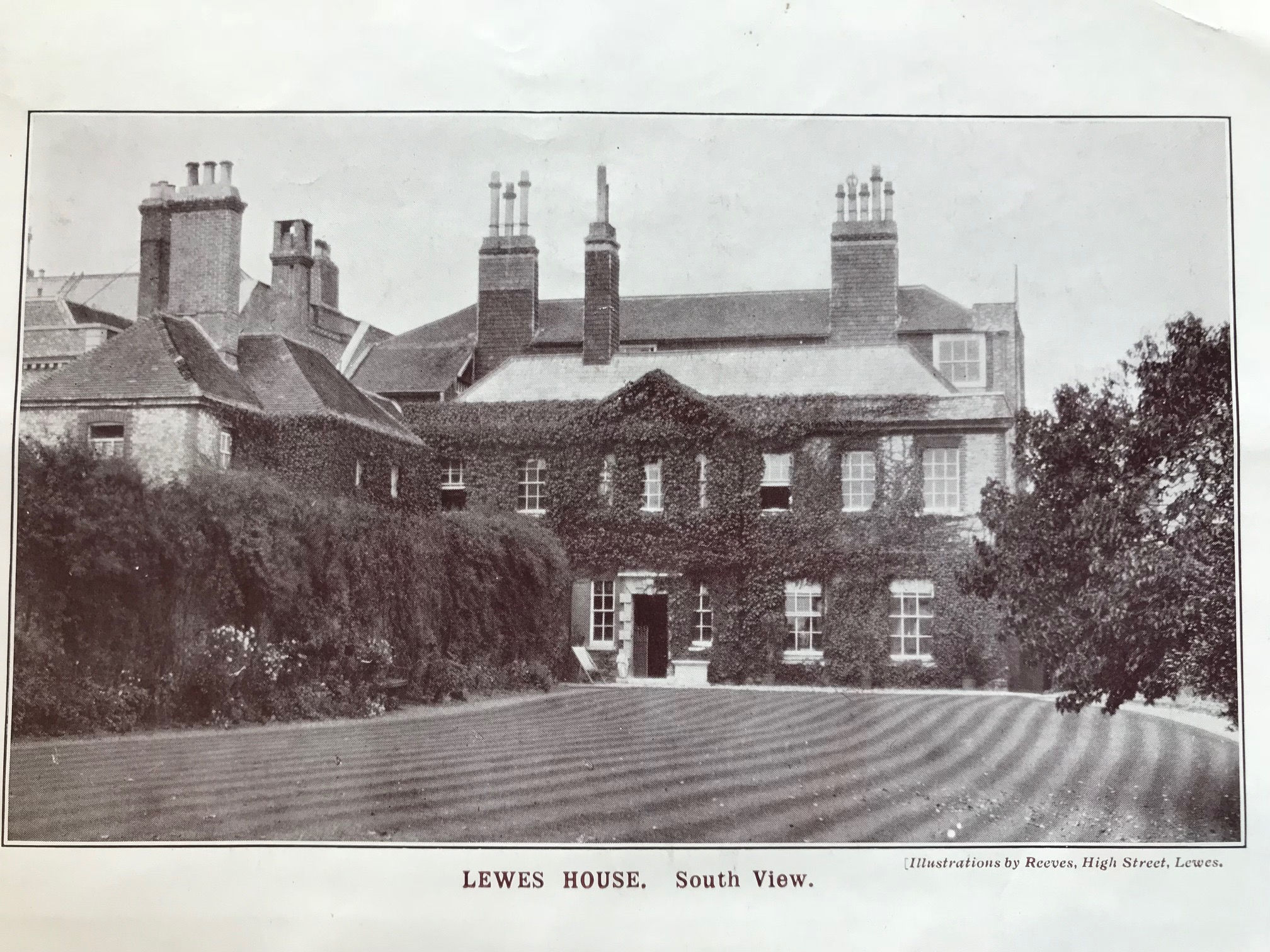 Lewes House from the gardens in the 1920s Lewes House from the gardens in the 1920s