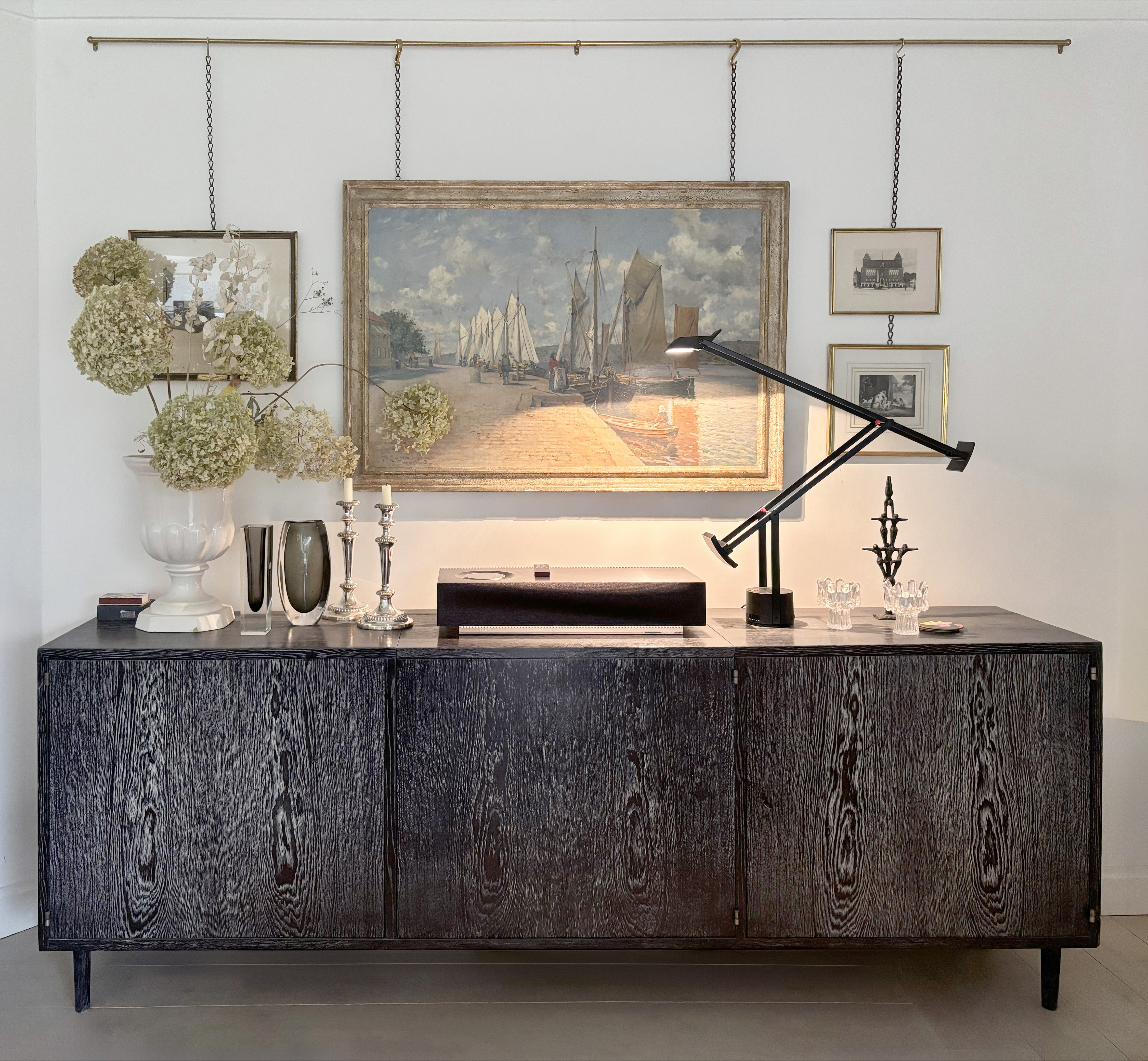 Sideboard with Tizio Lamp