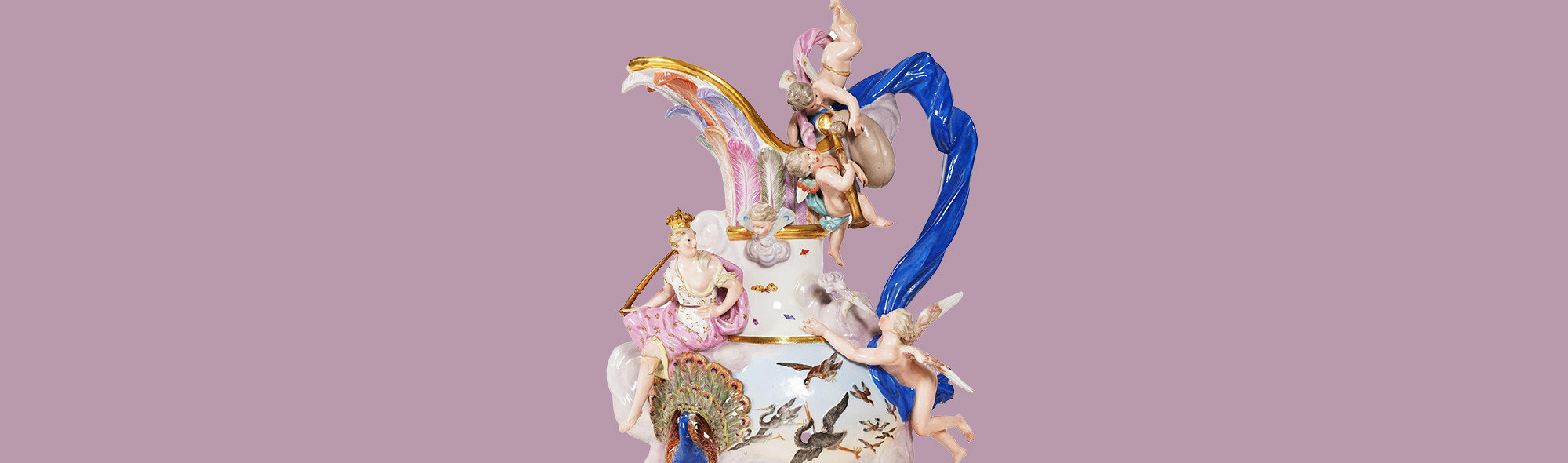 A large Meissen ‘Elements’ ewer, emblematic of air, late 19th century