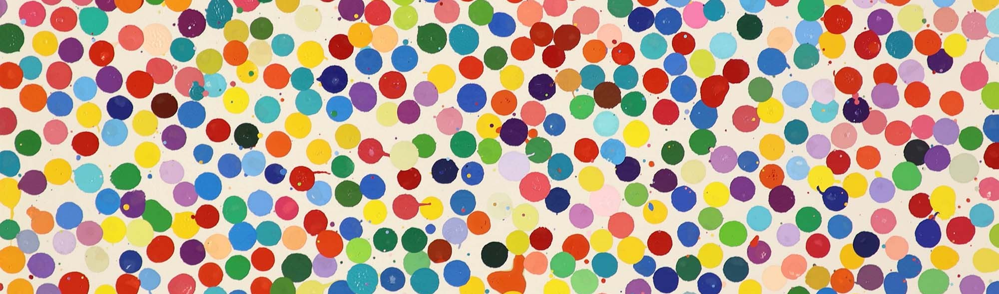 colourful dot painting by damien hirst