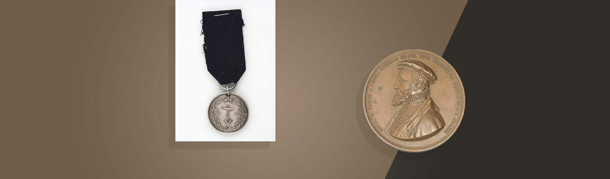 silver medal and coin