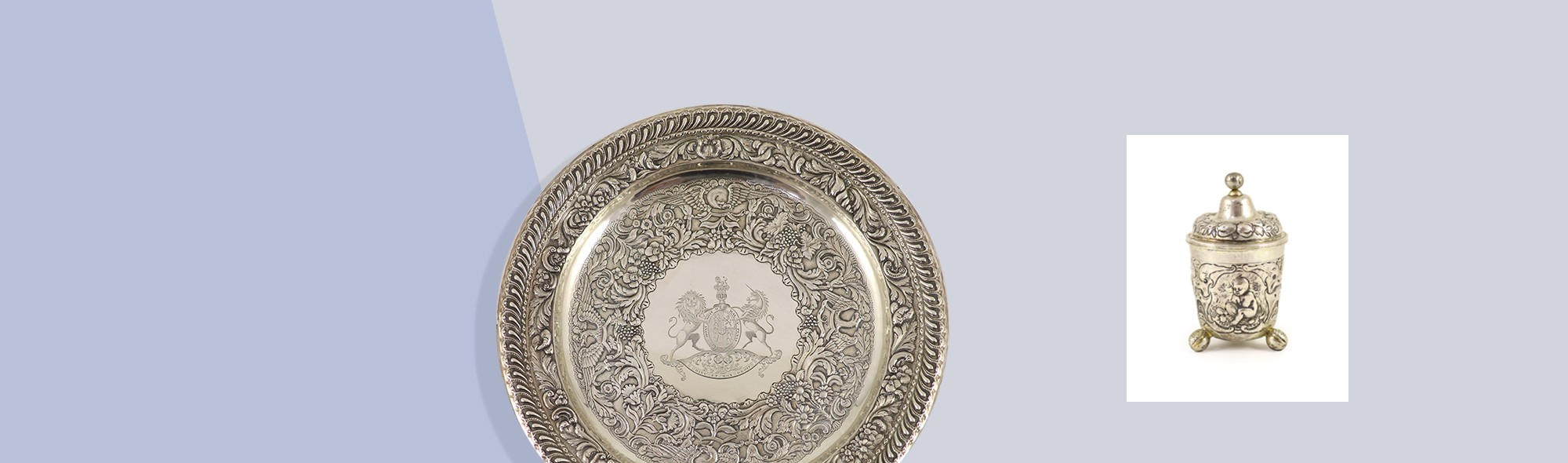 silver charger & pot