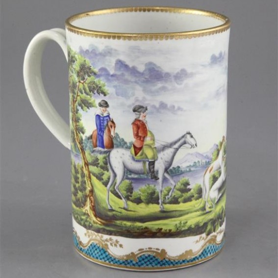 A rare Worcester tankard or mug
