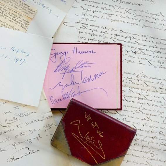 Autographs and letters