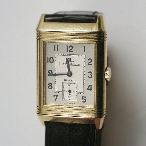 gold square watch