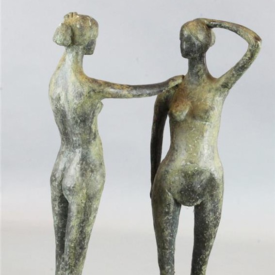 bronze sculpture of couple