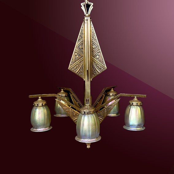 1 Hanging Gold Chandelier