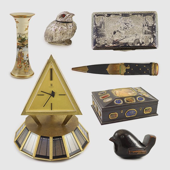 a collection of antiques