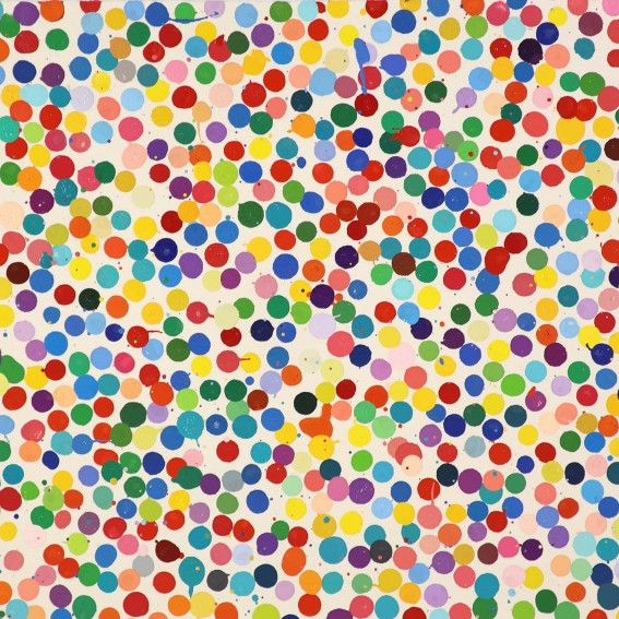 colourful dot painting by damien hirst