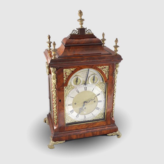 mahogany musical table clock