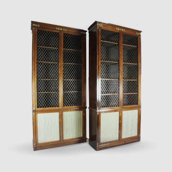 rosewood and brass mounted library bookcase
