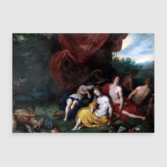 Diana and attendants asleep in woodland