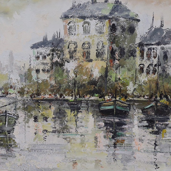 Dutch School, 20th century, oil on board, Amsterdam