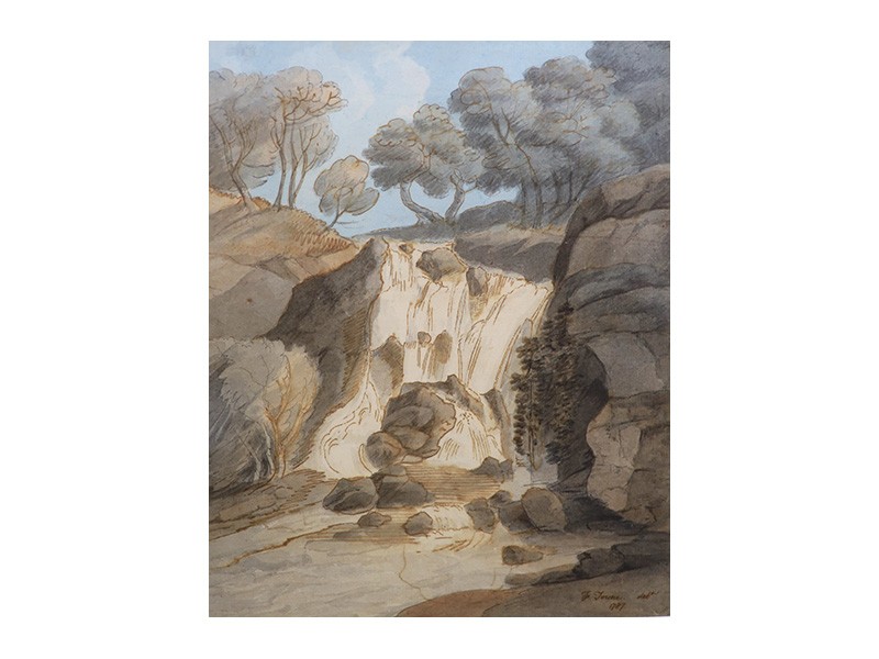 Francis Towne (British, 1740-1816), 'Waterfall at Chudley Rock'