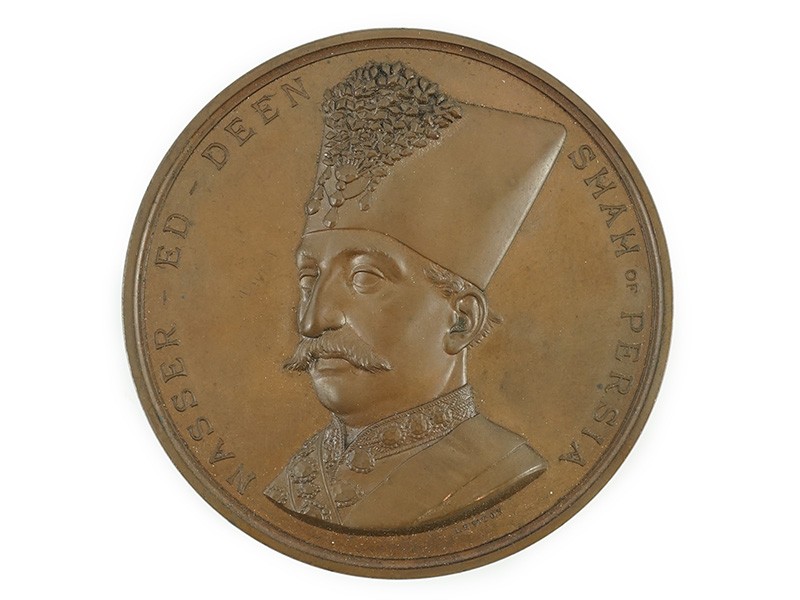 British commemorative medals – Victorian bronze medal marking the Visit of Nasser Ed Deen ‘Shah of Persia’ to London 1873
