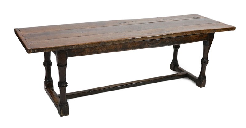 A Charles I oak refectory table