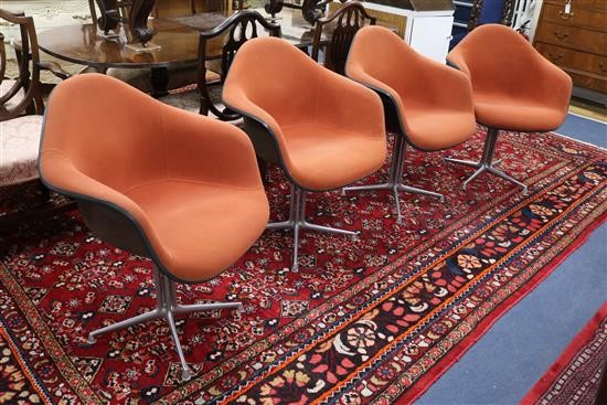 A set of 4 1960s la Fonda chairs designed by Charles and Ray Eames for Herman Miller