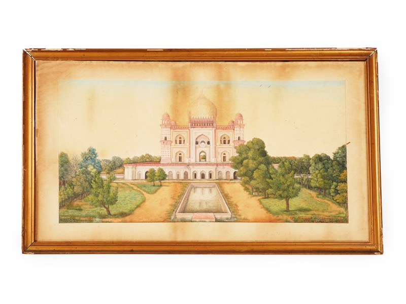 Indian School , (first half 19th century), Safdarjang's tomb, New Dehli, Gouache miniature painting Indian School , (first half 19th century), Safdarjang's tomb, New Dehli, Gouache miniature painting