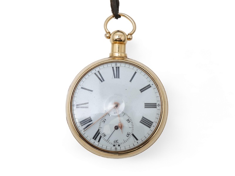 A late George III 18ct gold pair cased open faced keywind single fusee pocket watch by James Glover of Manchester